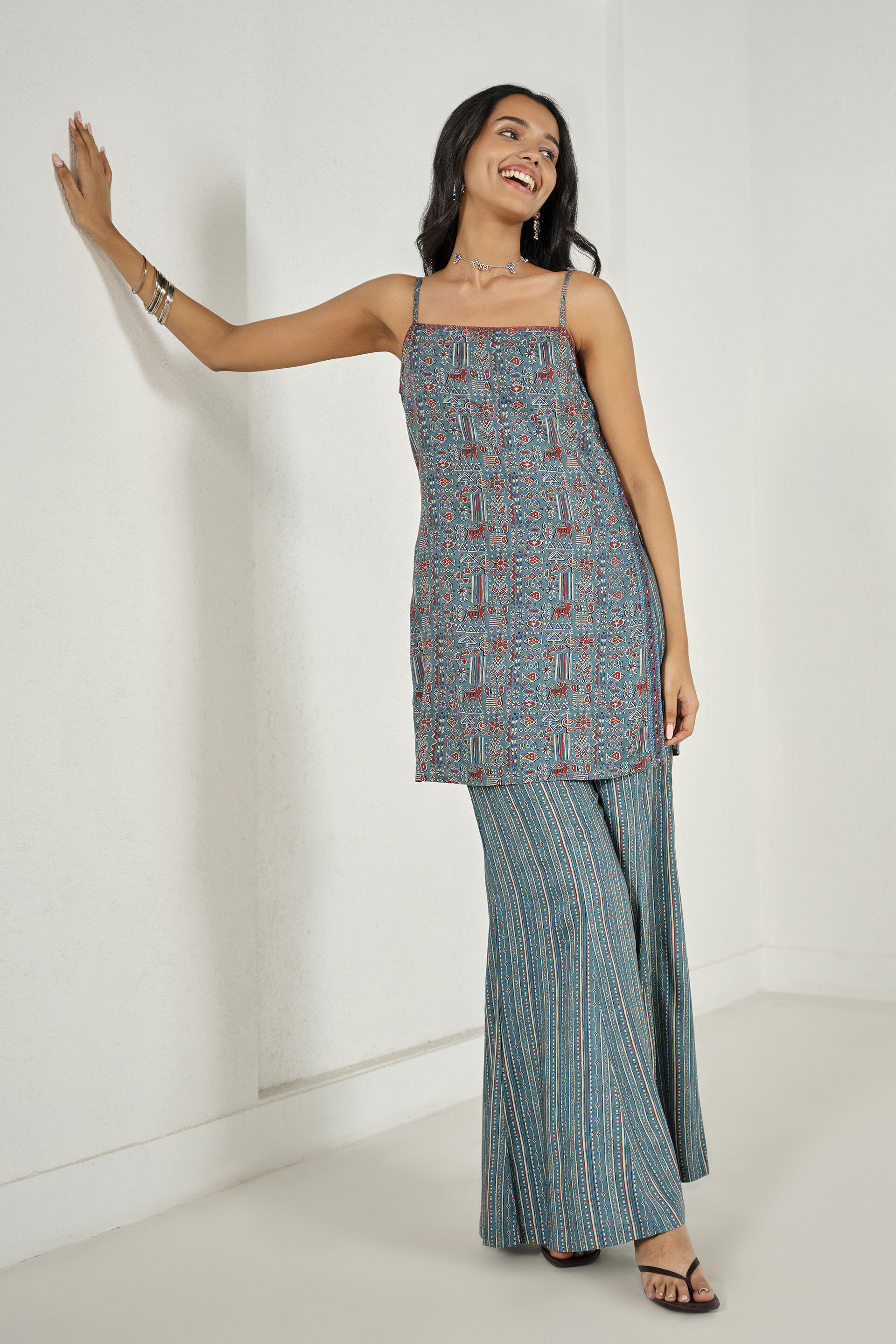 Rashi Blue Kurta Set, Blue, image 3